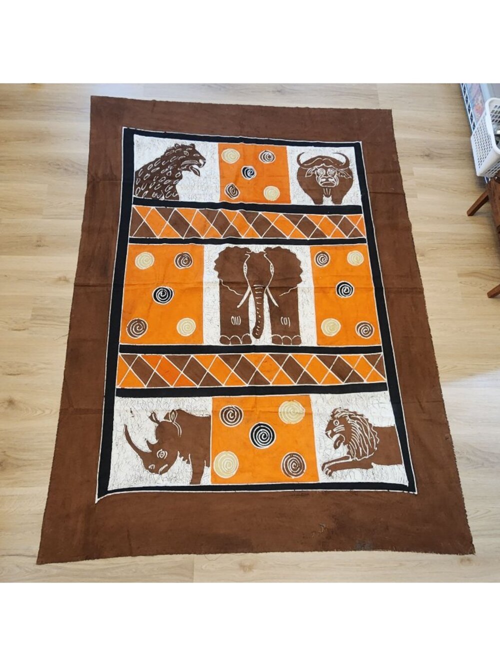 Quilting Fabric Batik Cotton Panel African Animal Safari Themed 82"x60"